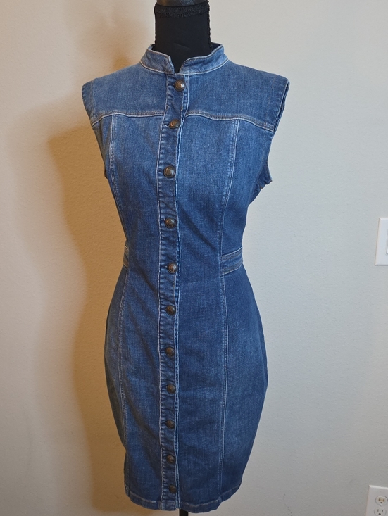 Guess Dresses & Skirts - Guess Sleeveless Denim Midi Dress - Blue